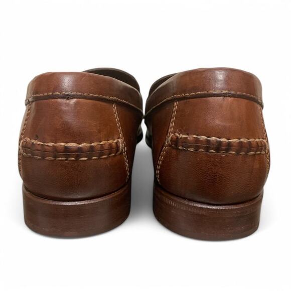 Vintage 90s Cole Haan Country Penny Loafers-Moc-Toe-Brown-Size 7.5N-Style F1456 - Picture 3 of 10